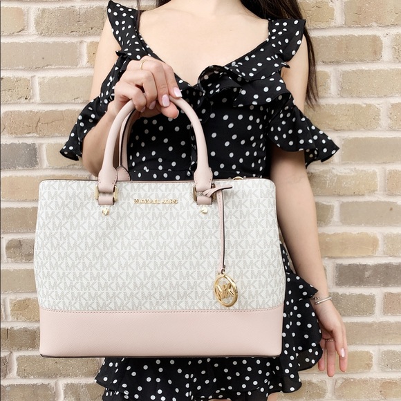 Michael Kors Large Savannah satchel vanilla Pink - Picture 4 of 8